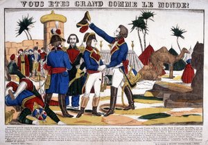 Campagne (Expeditie) van Egypte (1798-1801) geleid door Napoleon Bonaparte in 1799. Afbeelding van Epinal