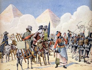 Campagne (Expeditie) van Egypte (1798-1801): het Franse leger in Egypte onder Napoleon Bonaparte: de kunstenaars die het leger volgen door French School