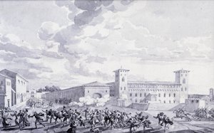 Campagne van Italië: uitzicht op de opstand van de stad Parijs tegen de Franse bezetting in Mei 1796