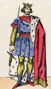 Capetingische dynastie: Portret van Lodewijk VIII de Leeuw, koning van de Franken. Epinal afbeelding.