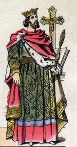 Capetingische dynastie: Portret van Robert II de Vrome, koning van de Franken. Epinal afbeelding.