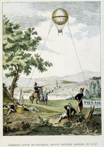 Gevangen aerostaat door Jean Marie Joseph Coutelle (1748-1835), voor Mainz belegerd