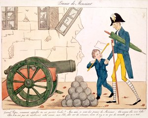 Karikatuur van Karel X (1757-1836) en Henri (1820-83) Hertog van Bordeaux, 25 juli 1830 door French School