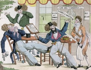 Karikatuur van het Cafe des Varietes, begin 19e eeuw