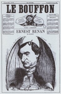 Karikatuur van de Franse filosoof Ernest Renan