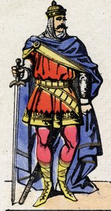 Karolingische dynastie: Portret van Eudes of Odon (ca. 860-898) Koning der Franken van 888 tot 898. Epinal afbeelding uit het einde van de 19e eeuw. Privécollectie.