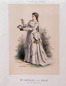 Carolyne Carvalho (1827-1895), Franse sopraan die Margherita speelt in Faust door Charles Gounod (1818-1893). door French School