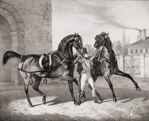 Koetspaarden voor de koning van Engeland, 1836 door French School