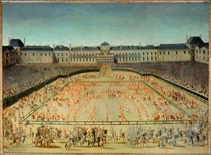 Carrousel gegeven aan Louis XIV voor de Tuilerieën ... door French School