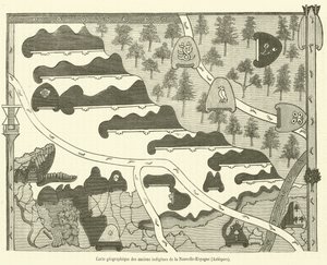 Geografische kaart van de oude inboorlingen van Nieuw-Spanje, Azteken