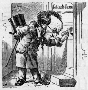 Cartoon van de Duitse componist Richard Wagner (1813-1883) door French School