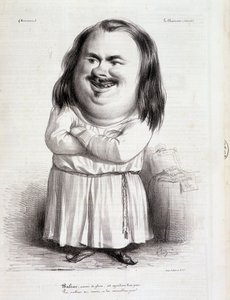 Cartoon door Honoré de Balzac en monnik - in 