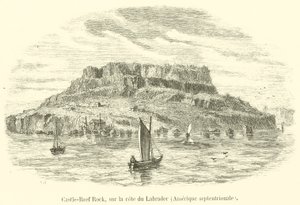 Castle-Reef Rock, aan de kust van Labrador, Noord-Amerika door French School