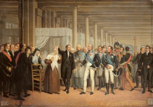 Staaroperatie uitgevoerd door Guillaume Dupuytren (1777-1835) in aanwezigheid van koning Karel X (1757-1836) in het Hôtel-Dieu door French School