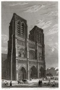 Kathedraal Notre Dame de Paris (gravure, ca. 1850)
