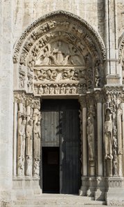 Kathedraal van Chartres, baai links van de koninklijke poort naar het westen, genaamd de beklimming door French School