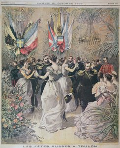 Vieringen ter ere van het bezoek van de Russische vloot in Toulon, omslag van Le Petit Journal, 21 oktober 1893 door French School