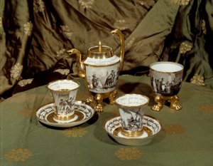 Keramiek onder het Directoire. Koffieservice geïnspireerd door de Egyptische campagne van Napoleon I