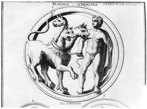 Cerberus Getemd door Hercules