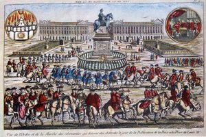 Ceremonie voor de publicatie van de Vrede (einde van de Zevenjarige Oorlog), Place Louis XV