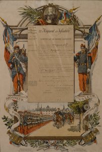 Certificaat van goed gedrag, 37e Infanterieregiment, 1896