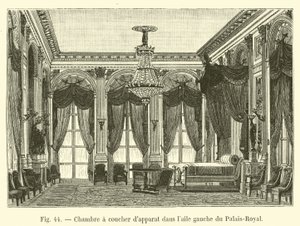 Slaapkamer in de linkervleugel van het Palais-Royal door French School
