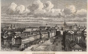 Champagne-Ardenne (Champagne Ardenne), Marne (51), Chalons sur Marne (Chalons-sur-Marne) (huidig Chalons en Champagne, Chalons-en-Champagne) - gravure in "France illustree: geografie, geschiedenis, statistische administratie" door V.A. Malt-Brown. 1884 door French School