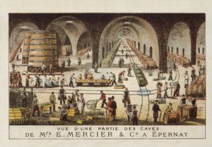 Champagnekelders van E Mercier & Co, Epernay, Frankrijk door French School