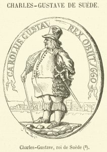 Charles-Gustave, koning van Zweden (gravure)