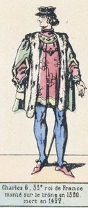 Karel VI, 53e koning van Frankrijk, besteeg de troon in 1380, stierf in 1422 door French School