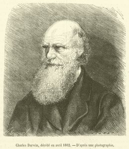 Charles Darwin, overleden in april 1882 door French School