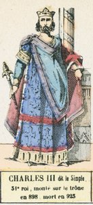 Charles III de Eenvoudige, 31e koning, op de troon van 898, overleden in 923 door French School
