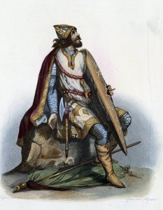 Charles Martel (688-741) Hertog van Austrasië - in "Le Plutarque francais", door Mennechet, Parijs door French School