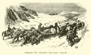 Karel VIII steekt de Alpen over door French School