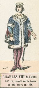 Karel VIII, 56e koning, besteeg de troon in 1483, stierf in 1498 door French School