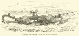 Ploeg om te ontginnen van J Fowler, genaamd Sutherland ploeg (gravure) door French School