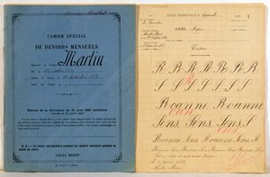 Oefenschrift van een kind uit de school van Epineuil, 1892 door French School