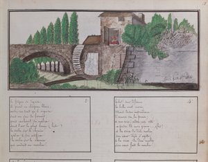 Kinderschets van een watermolen, 1820