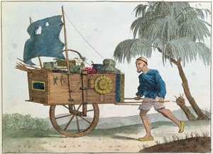 Chinese boer met een kruiwagen onder zeil, 1811