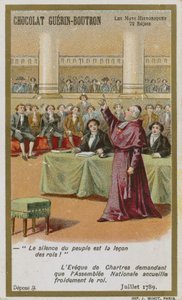 Chocolat Guerin-Boutron handelskaart, Historische Woorden serie door French School