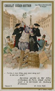 Chocolat Guerin-Boutron handelskaart, Historische Woorden serie door French School