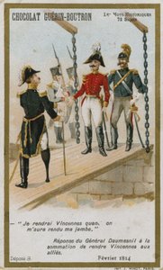 Chocolat Guerin-Boutron handelskaart, Historische Woorden serie door French School