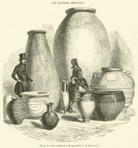 Selectie van vazen bewaard bij de Manufacture de Sevres (gravure) door French School