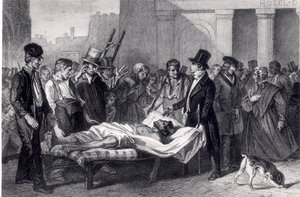 Cholera in Parijs, 1832 door French School