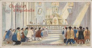 Christenen die aanbidden in de Episcopale Kapel van Peking