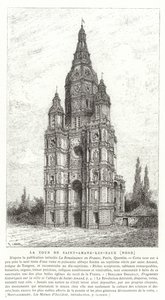 Kerktoren van de Abdij van Saint-Amand-les-Eaux, Frankrijk door French School