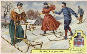 Cibils kaart met skiën en sleeën door French School