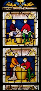 Raam van de lakenhandelaren (detail) door French School