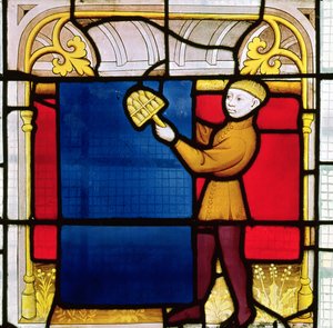 Raam van de stoffenhandelaar (detail)