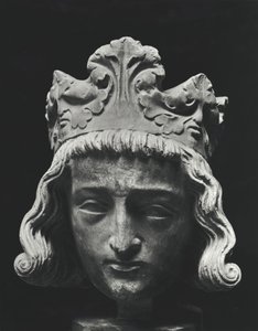 Clovis II (ca. 634-657), Merovingische Frankische koning van Neustrië en Bourgondië (639-657), uit Abdij van Saint-Denis, origineel 13e eeuw (gipsafgietsel) door French School